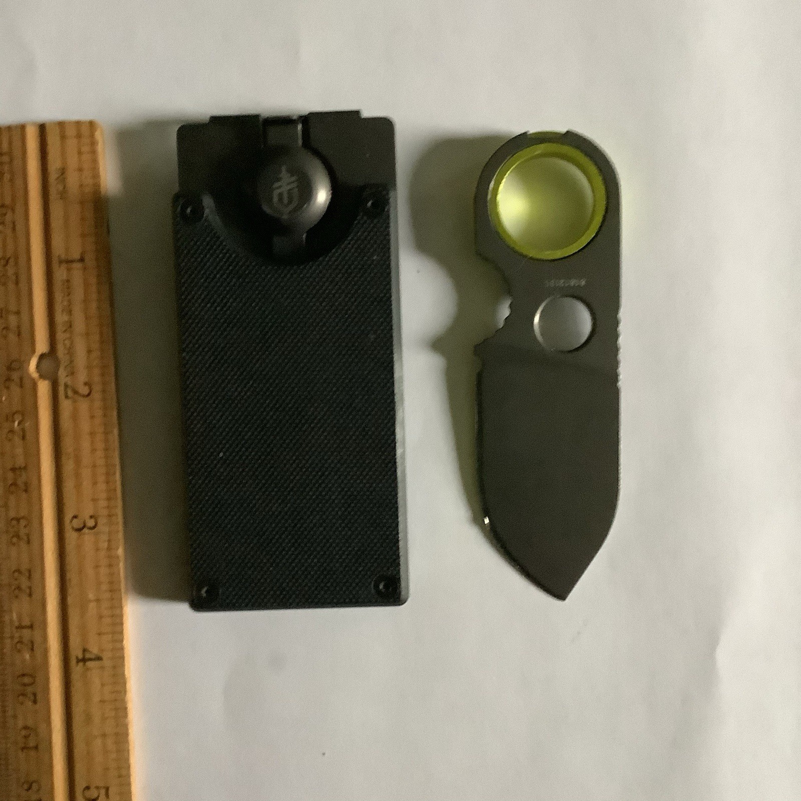 Gerber G10 Fixed Blade Pocket Knife Money Clip Credit Card Wallet, VGC
