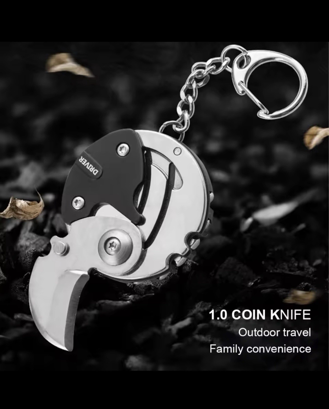 Multifunction Keychain Screwdriver Hex Coin Folding EDC Tool Mini Knife