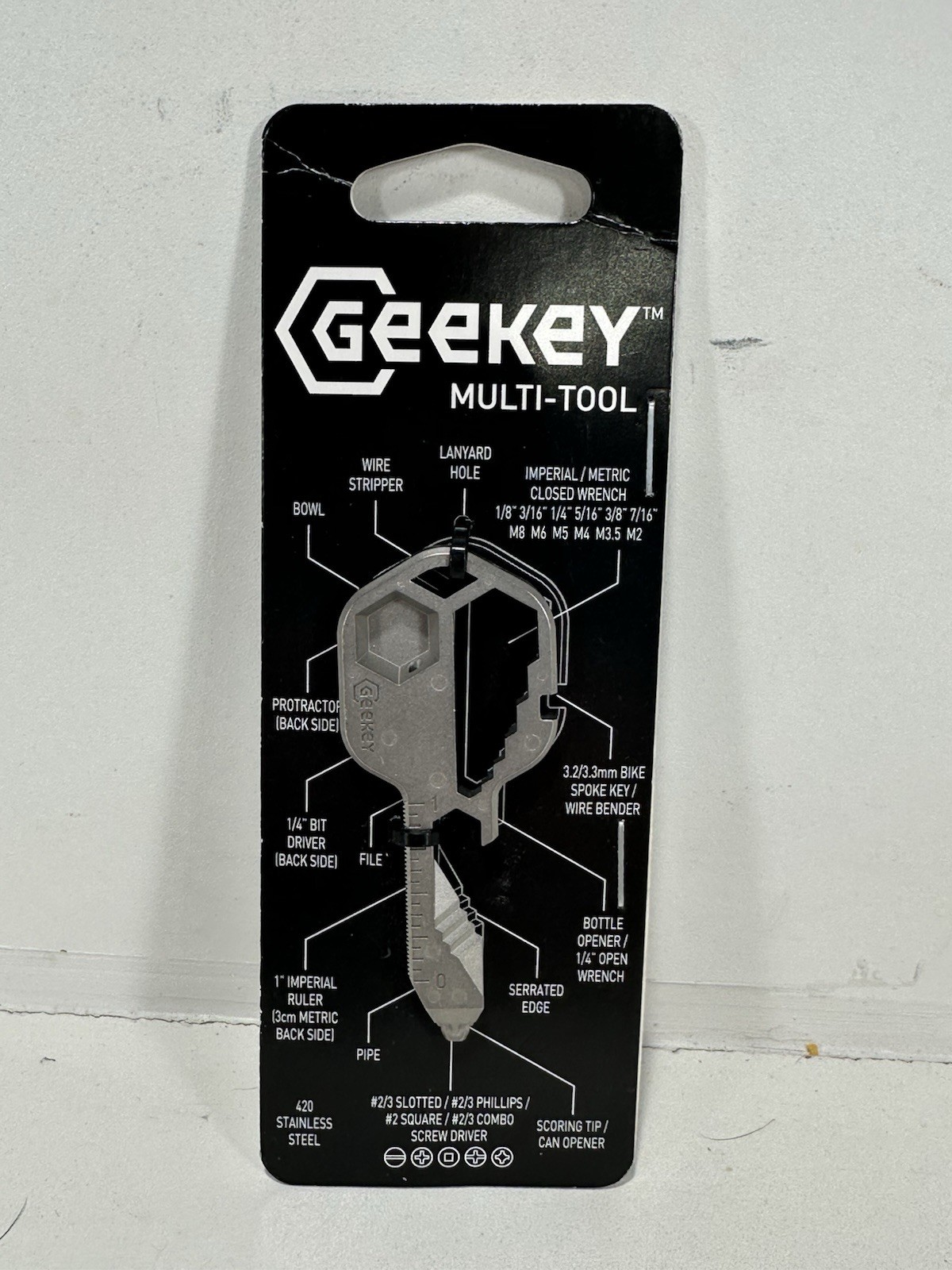 Geekey Multi-tool, THE Original Stainless Steel Key shaped EDC Tool