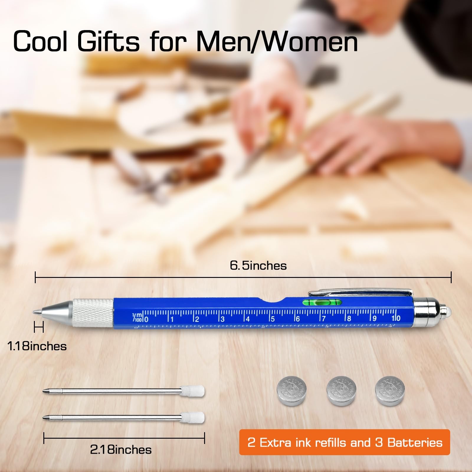 Fathers Day Gifts 9 in 1 Multi Tool Pen for Husband Boyfriend Men Grandpa