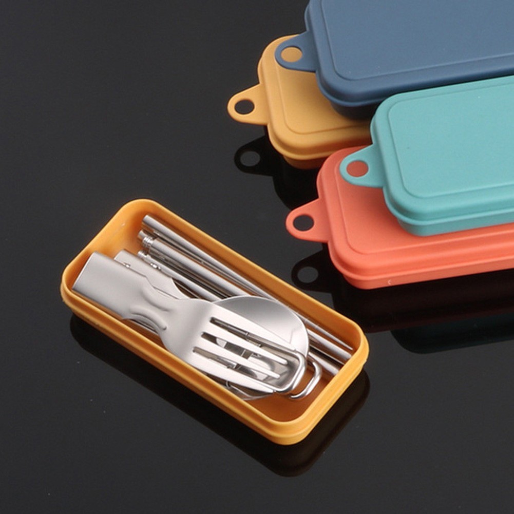 Travel Camping Cutlery Set Portable Stainless Steel Spoon Fork Chopsticks