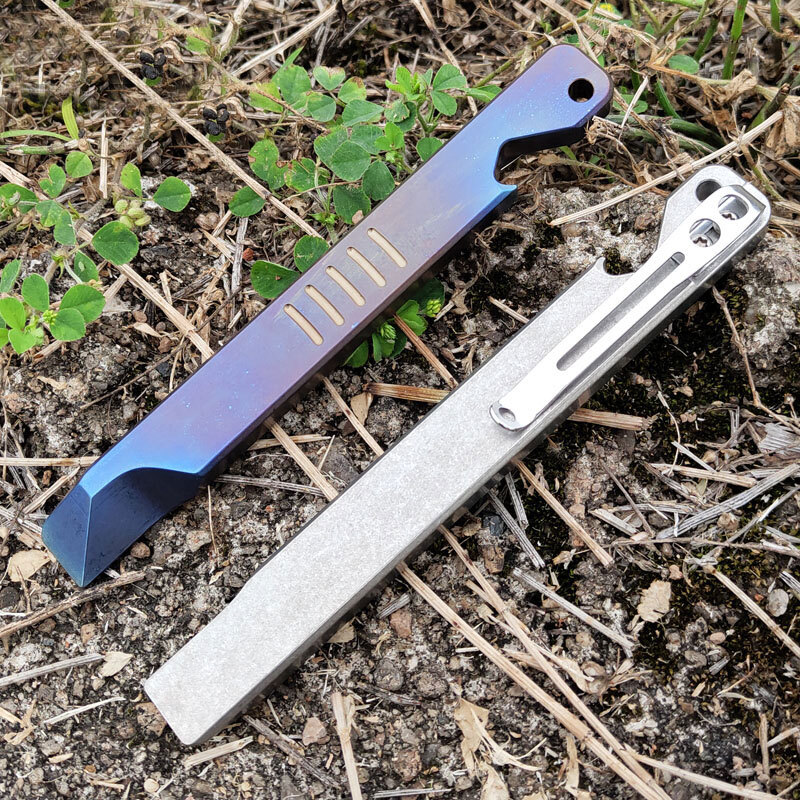TC4 Titanium Crowbar Pocket Pry Bar Tool Bottle Opener Open Box Shark Cutter EDC