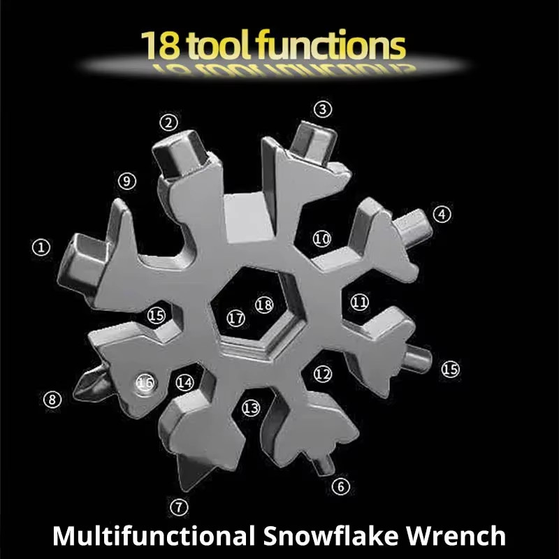 Multifunctional Snowflake Wrench Tool Steel Octagonal Hexagon Portable 18 in One