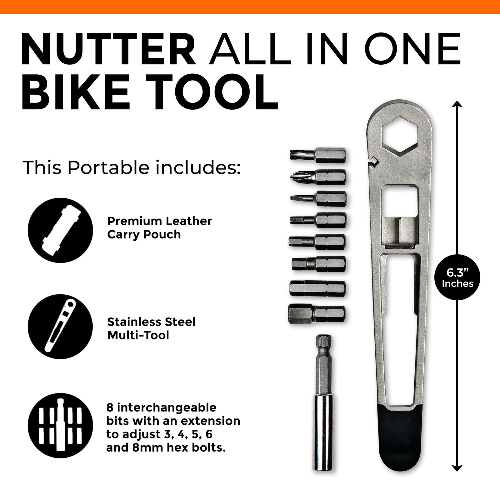 The Nutter Bicycle Repair Kit “ Portable Multi Tool For Mtb Road & Dirt Bikes “