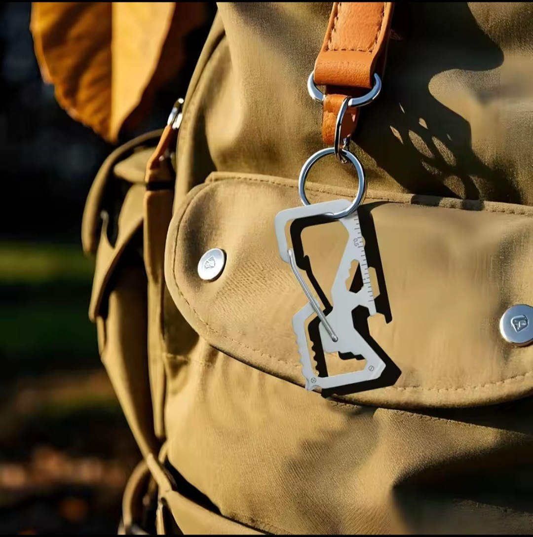 EDC Carabiner Multi Tool Pocket Keychain Hex Wrench Bottle Opener Screwdriver…