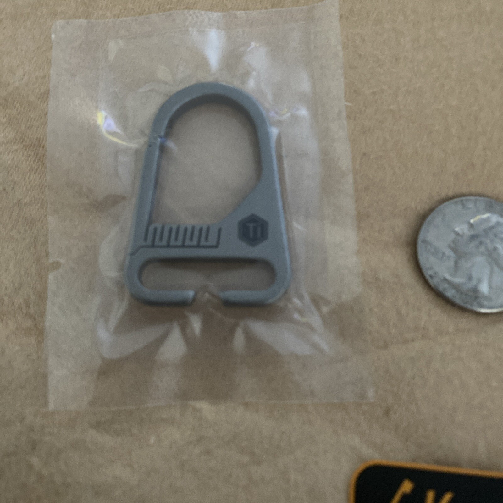 KeyUnity KB00 Titanium Carabiner Keychain Nylon Webbing Molle Clip with Hook