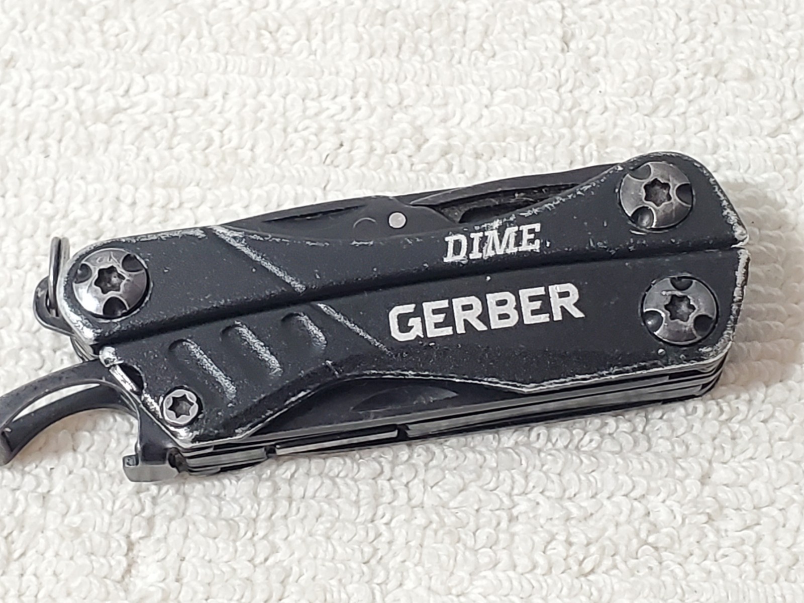 Gerber Dime Black Mini Multi-Tool Black Compact Keychain Pliers Scissors Tool