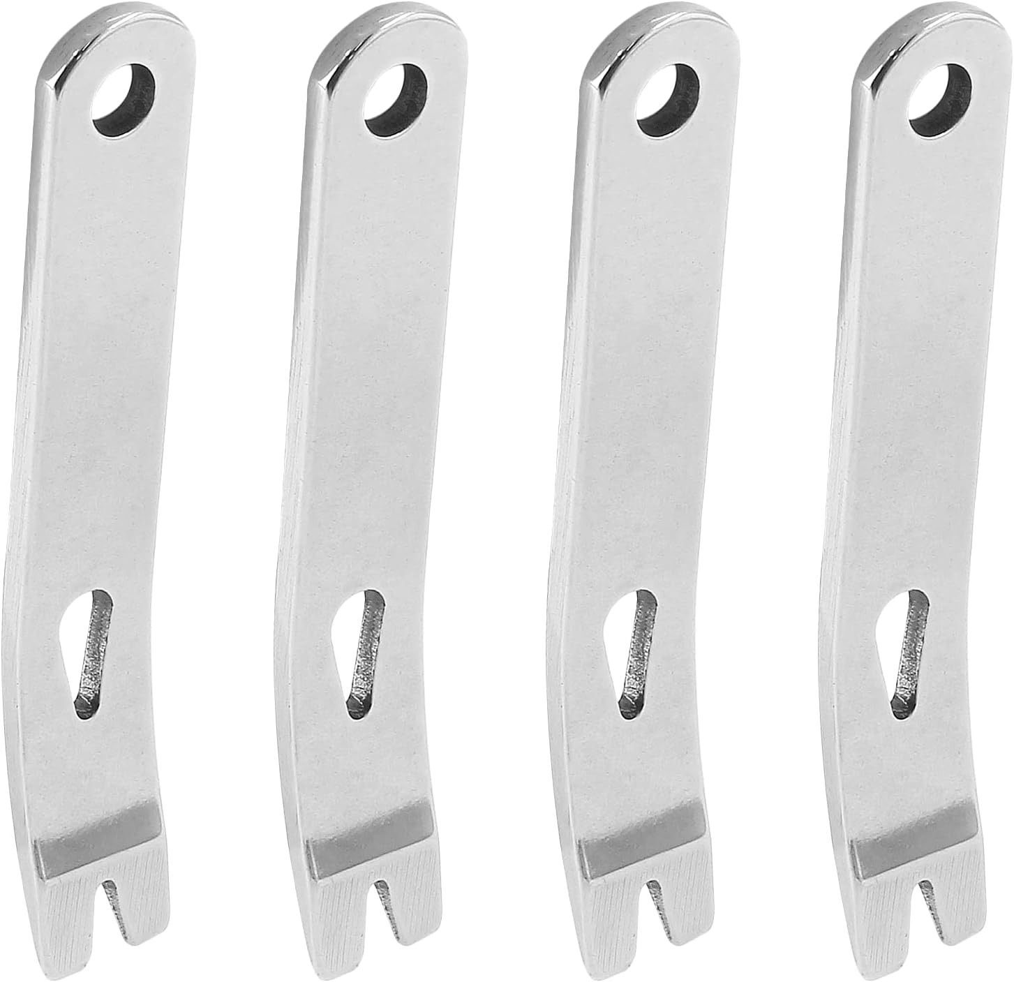 4 Pcs Mini Crank Crowbar, Stainless Steel Mini EDC Pry Bar Keychain Multi-Functi