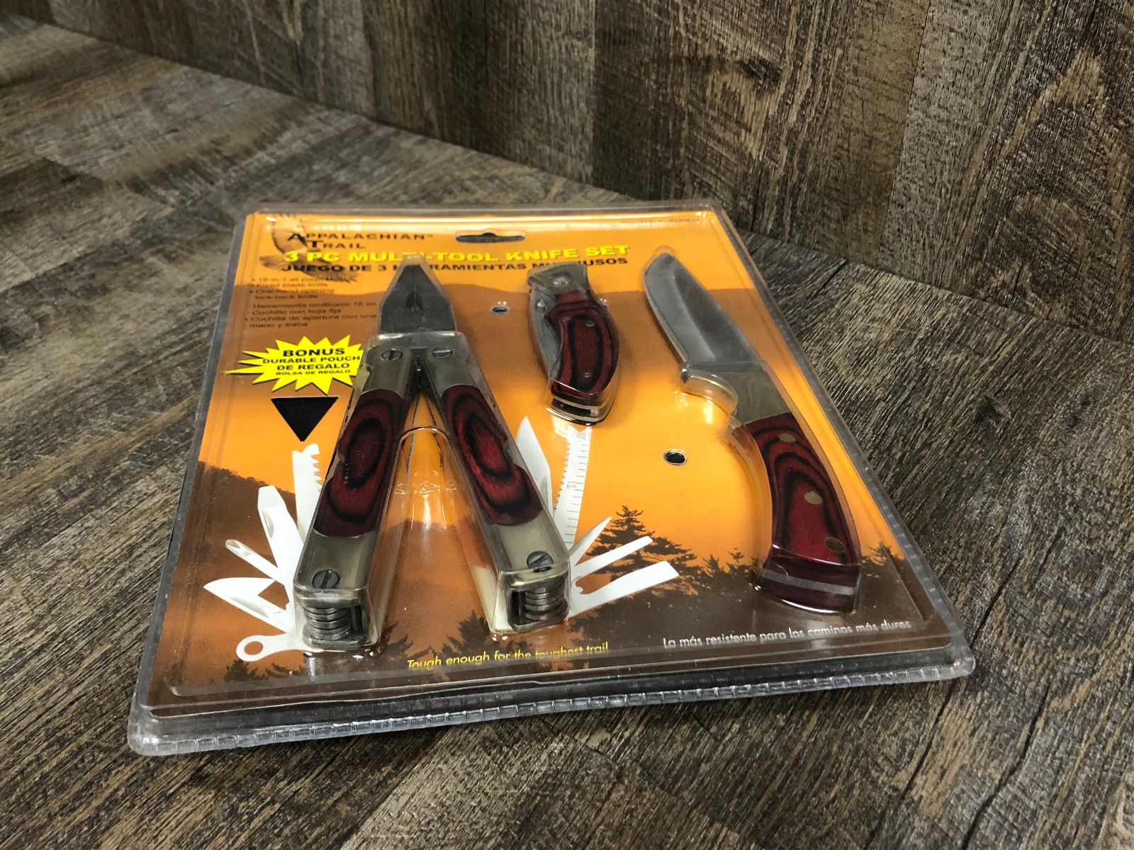 SEALED Appalachian Trail 3 Pc Multi All Purpose Tool Knife Set w/ Pouches #51120