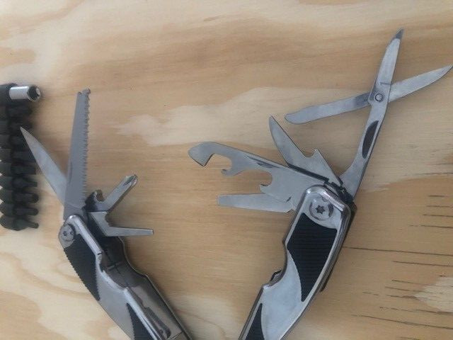 Pliers-14 IN 1-Multi tool Kit folding pocket tools w/sheath belt FULL size steel