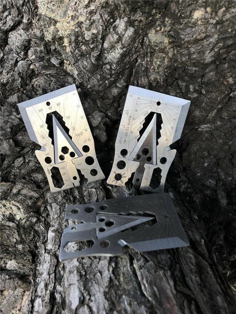 One Tool Pro Stainless Credit Card Tool 30+ Tools Pocket Survival Axe, Arrowhead