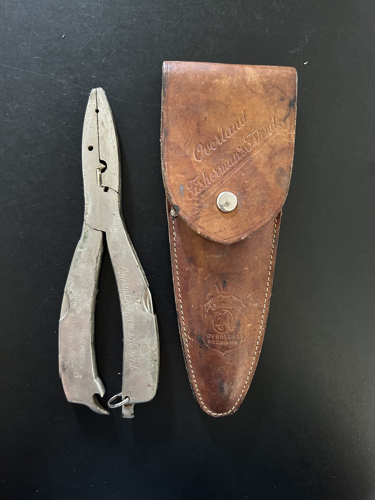 Overland Fisherman’s Friend Pliers Multitool w/ Leather Sheath No. 583425