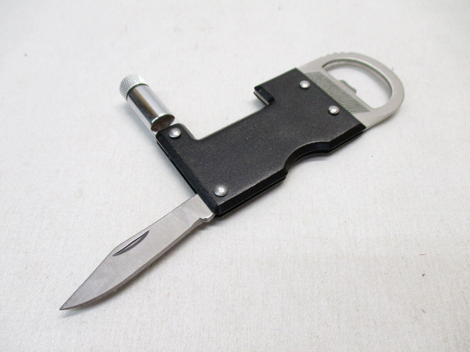 MULTI-FUNCTION BOTTLE OPENER EDC TOOL KNIFE FLASHLIGHT CUTTER SURVIVAL CARRY