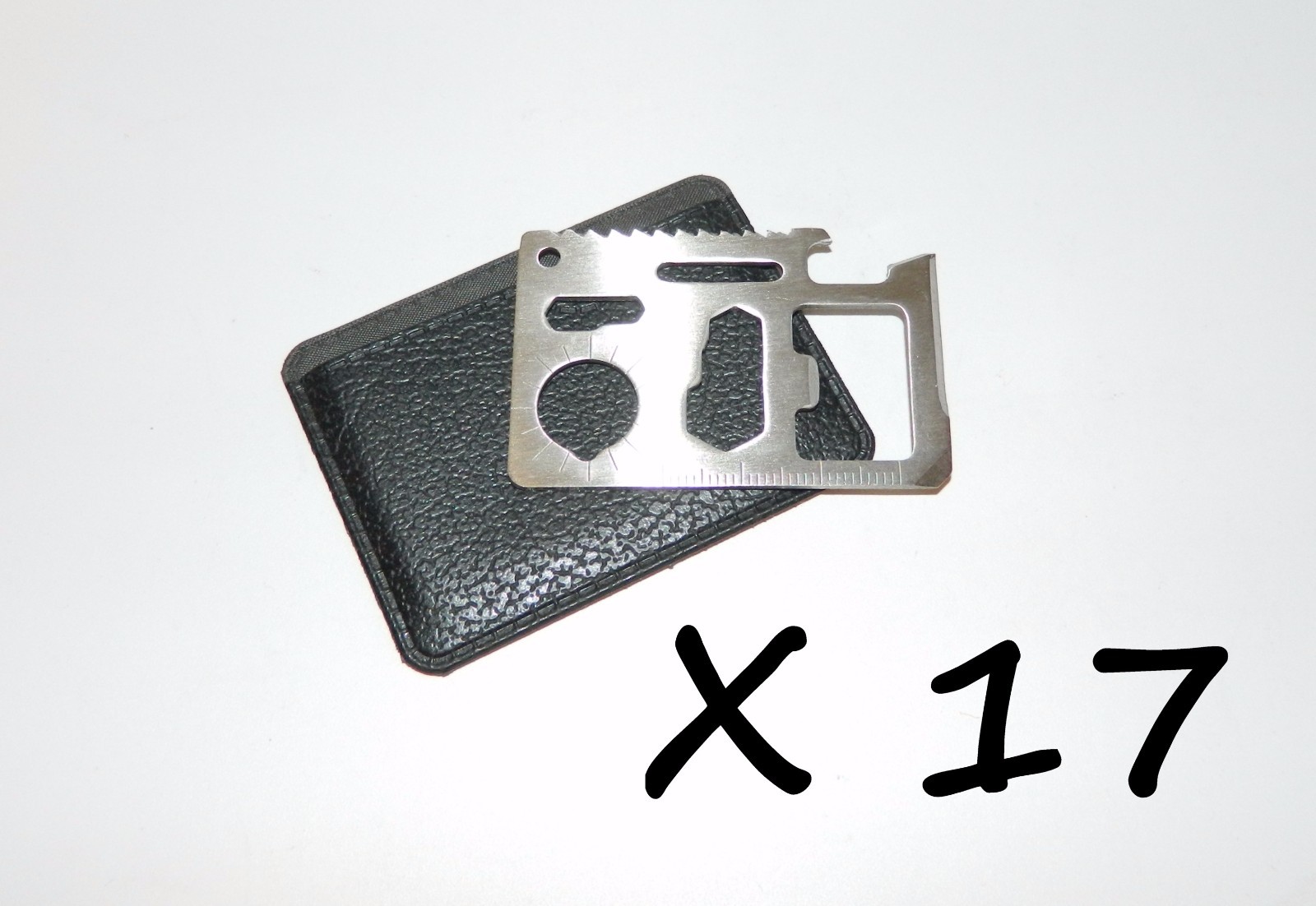 17 X Outdoor Emergency Survival Compact Thin Strong Multi Tool Card With Case