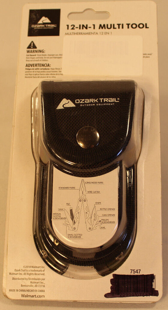 Camping Hiking Tool Ozark Trail 12 In 1 Multi tool knife Sheath Holster – Green