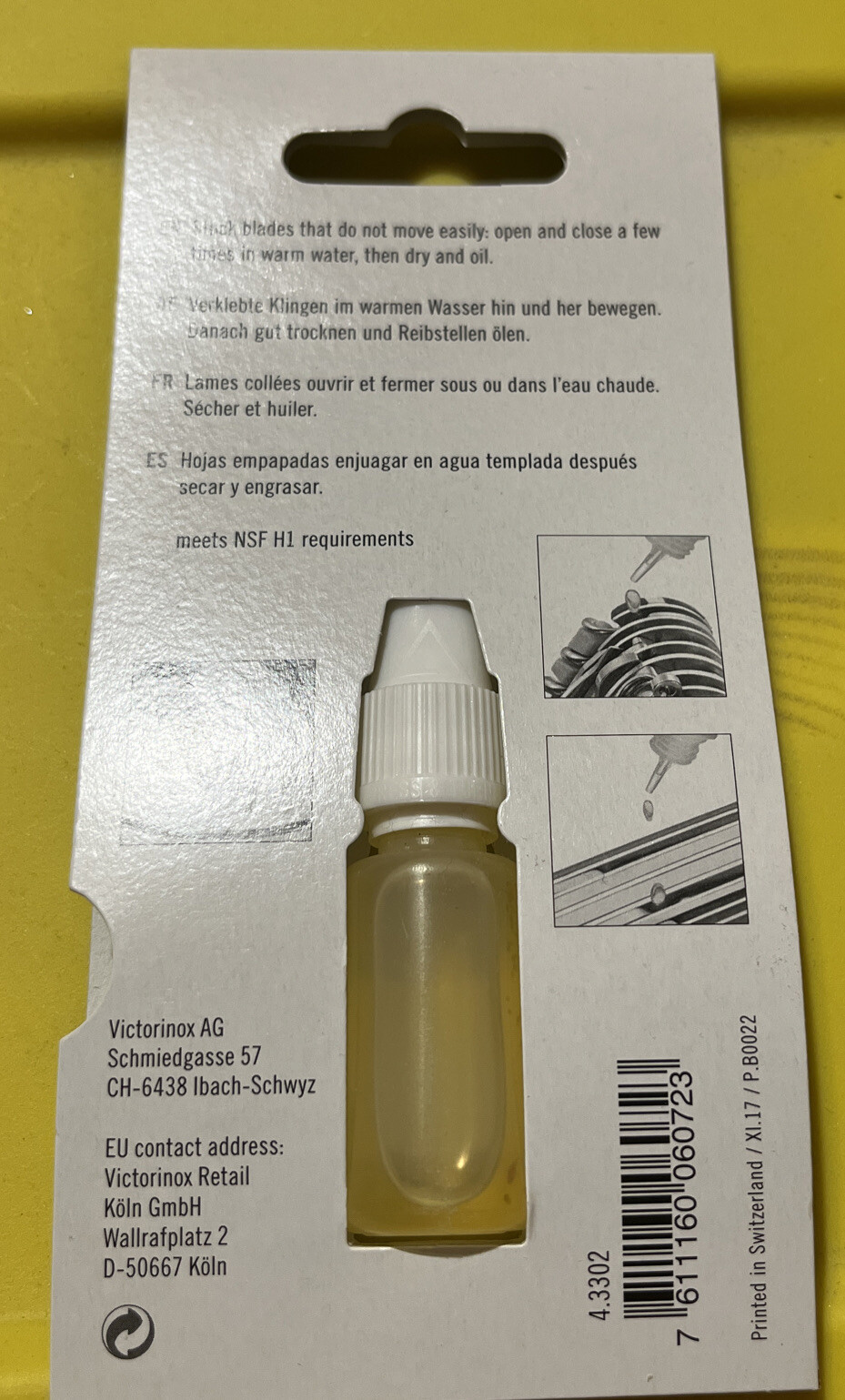 Swiss Army Victorinox Oil Lubricant, SwissTool & Knife Oil 4.3302