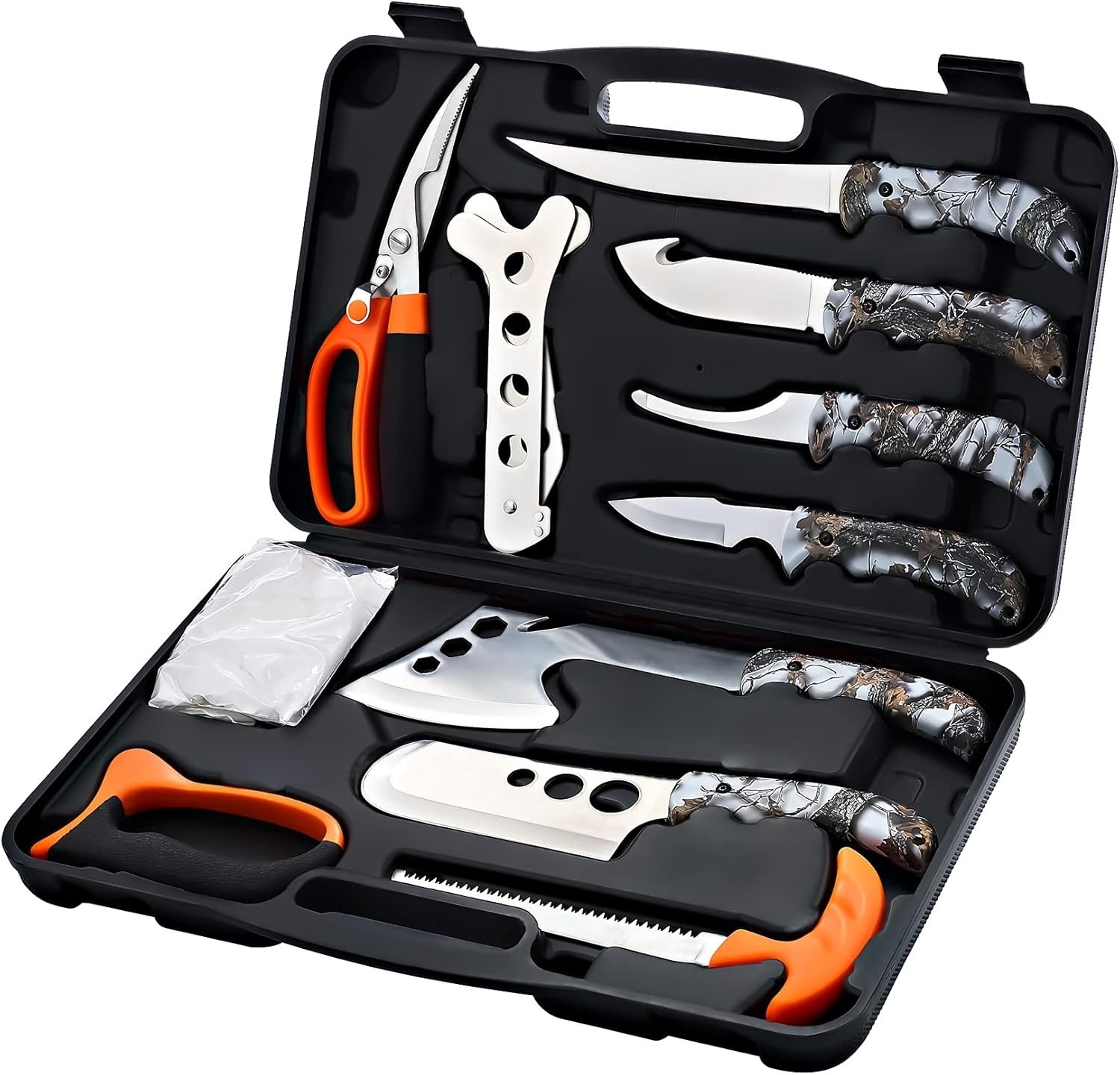 12-Piece Outdoor Utility Processing Tool Set w/ Portable Carry Case
