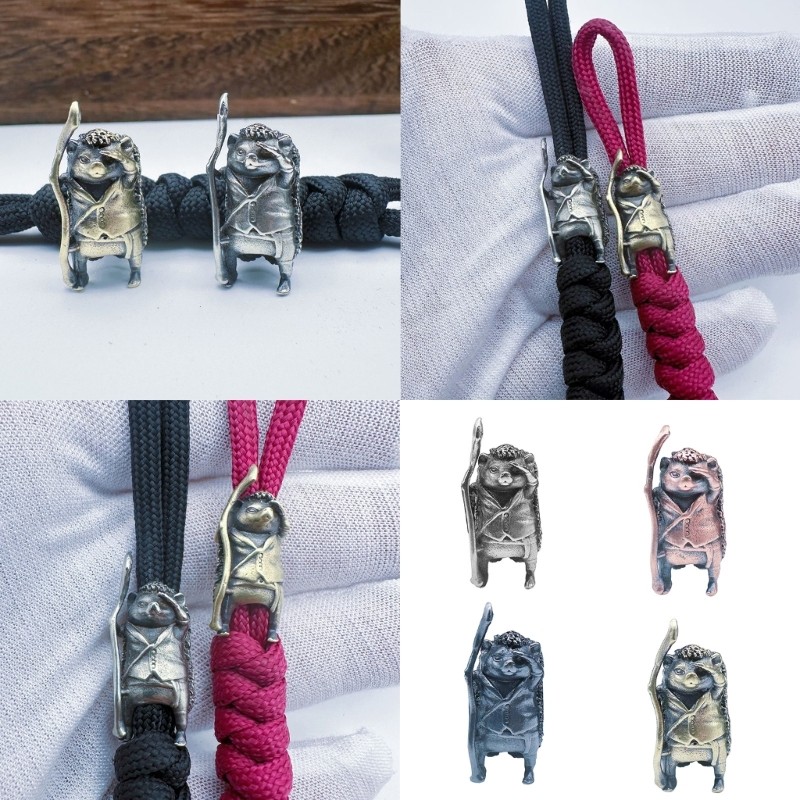 Hedgehog Shape Lanyard Beads Paracord Beads Brass Charm Beads Enduring