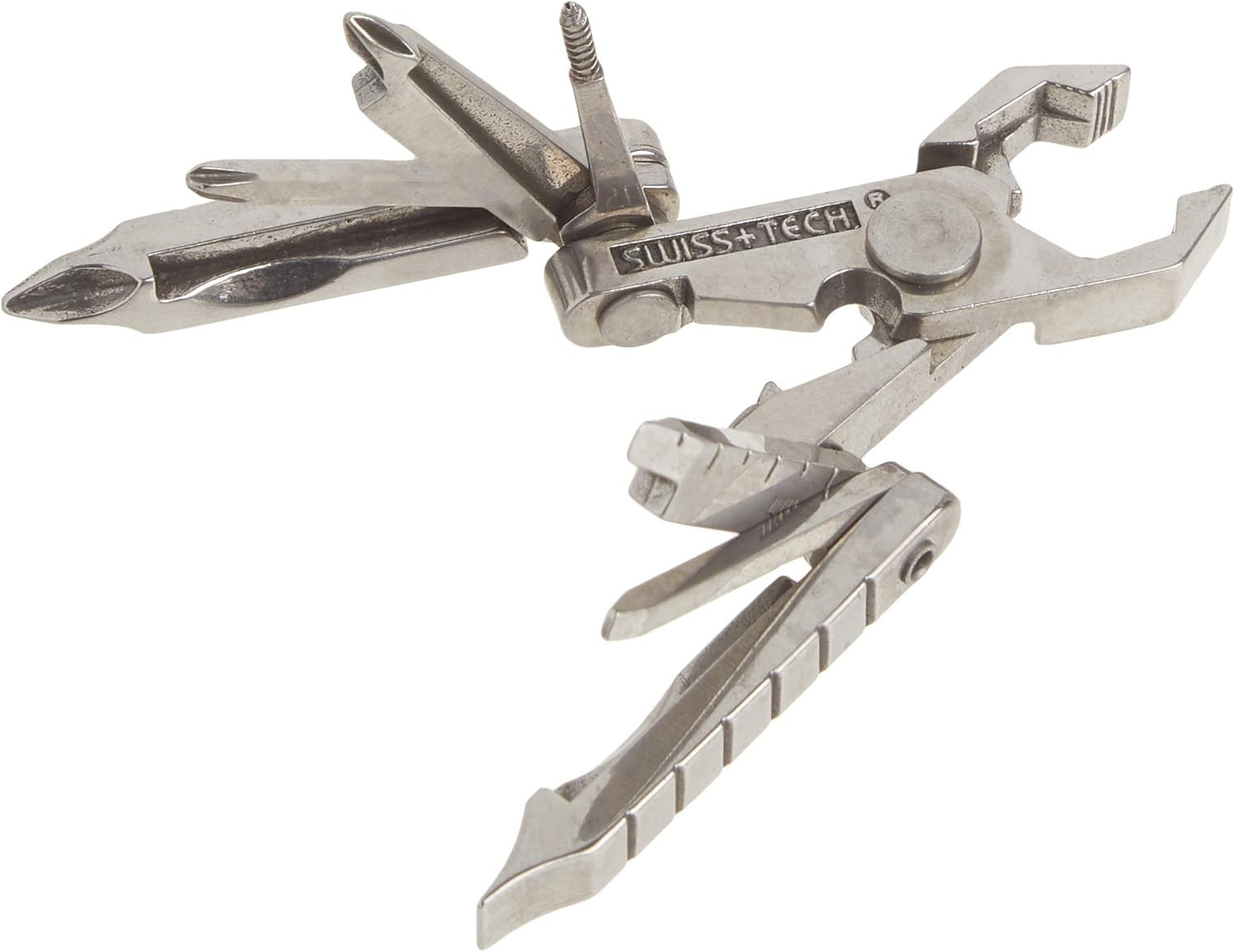 SWISS+TECH ST53100 Stainless Steel 19-In-1 Key Chain Multi Tool, Polished Finish