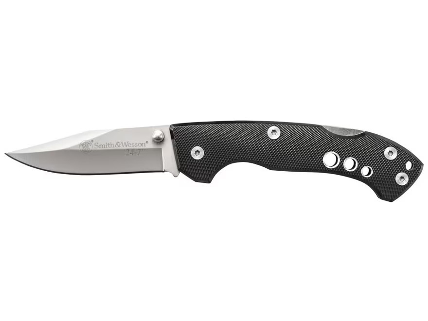 Smith & Wesson 24/7 Assisted Opening Pocket Knife 3″ Clip Point 7Cr17MoV Satin