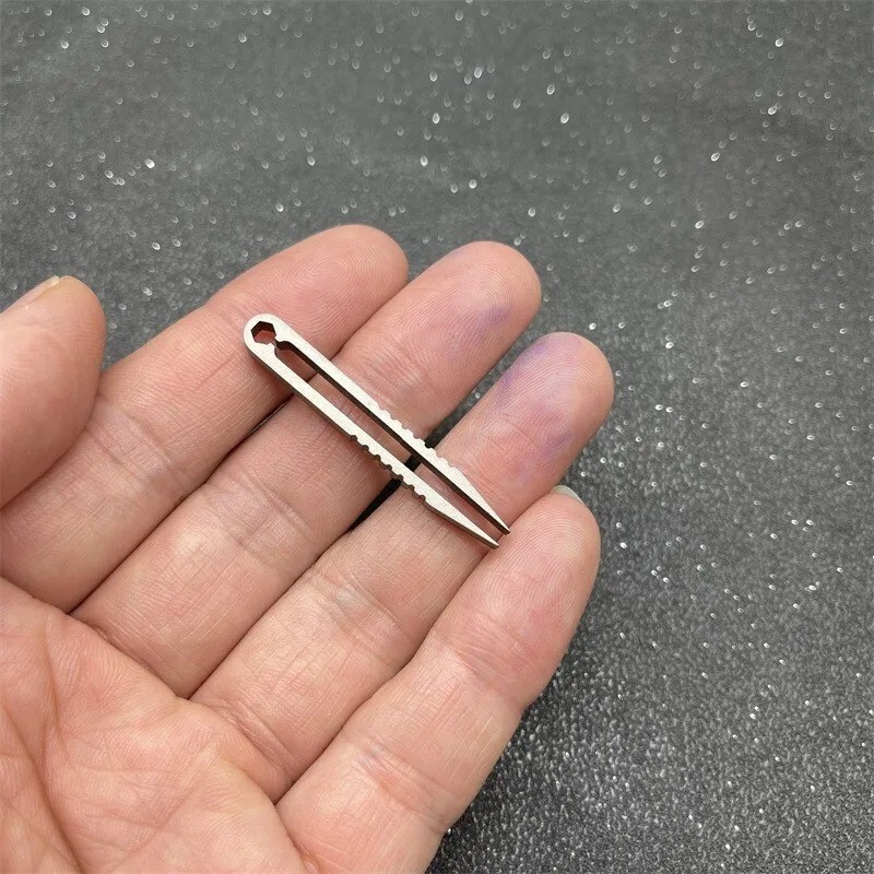2 Sizes Portable Titanium Alloy Tweezers Outdoor Survival Camping Travel EDC