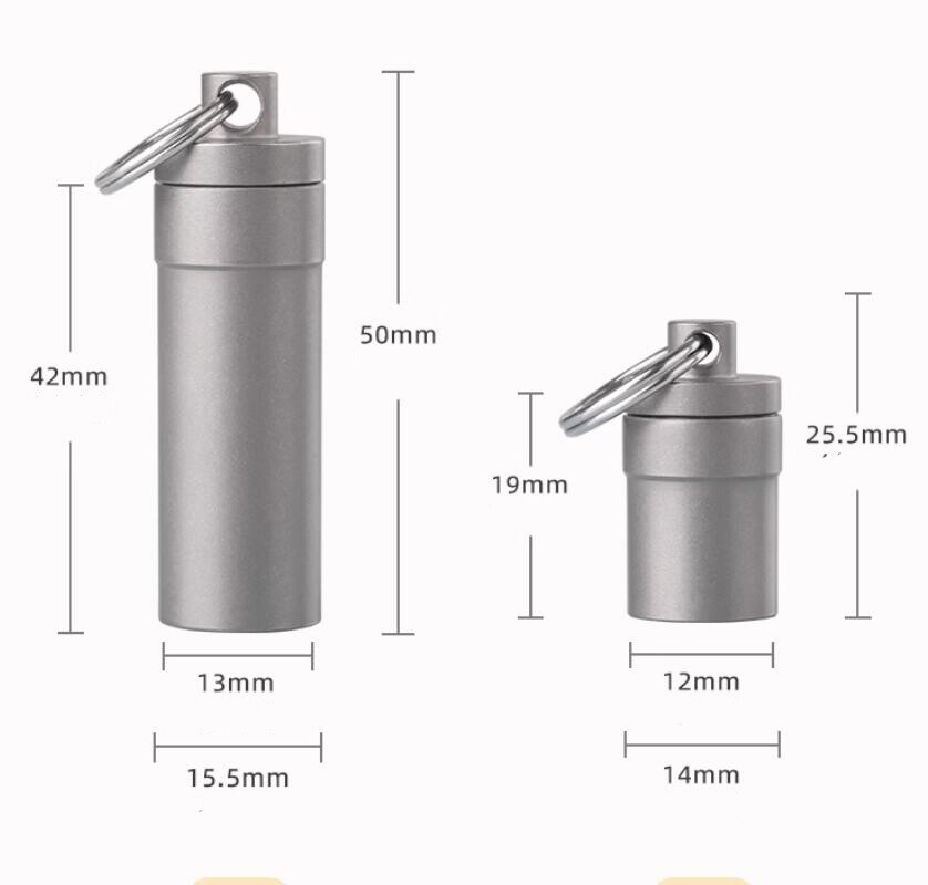 EDC Titanium Alloy Waterproof Case Pendant Box Sealed Medicine Bottle Storage