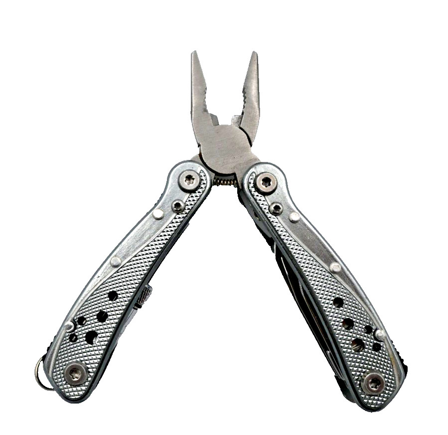 Compact 6-in-1 Multi-Tool Pocket Pliers Folding Knife Mini LED Flashlight