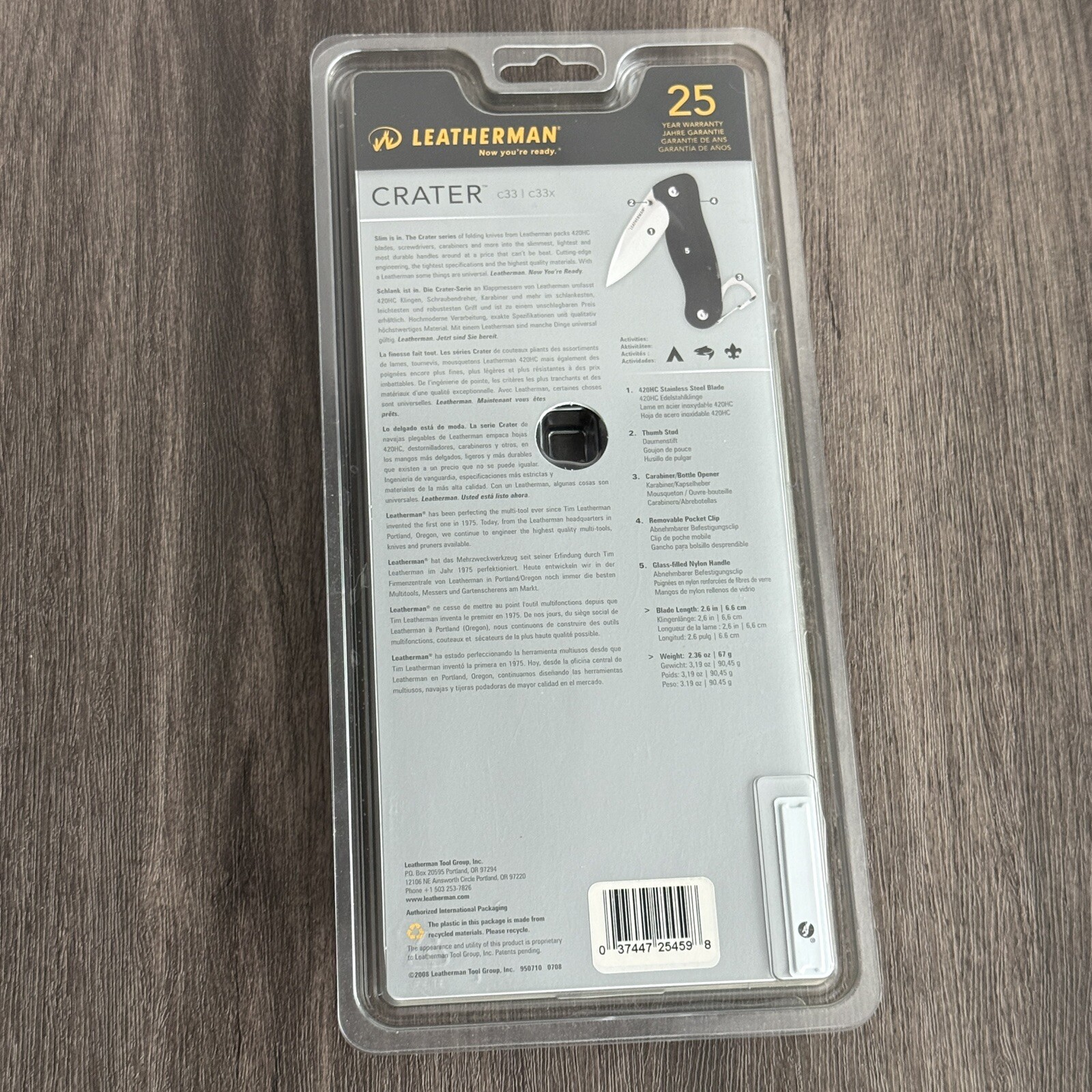 Leatherman C33X Black knife. Discontinued Model In a Sealed Clamshell