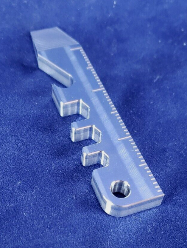 EDC Multi Tool Billet 6061 Bottle Opener / PryBar / Ruler / 1/4, 5/16, 3/8 Hex