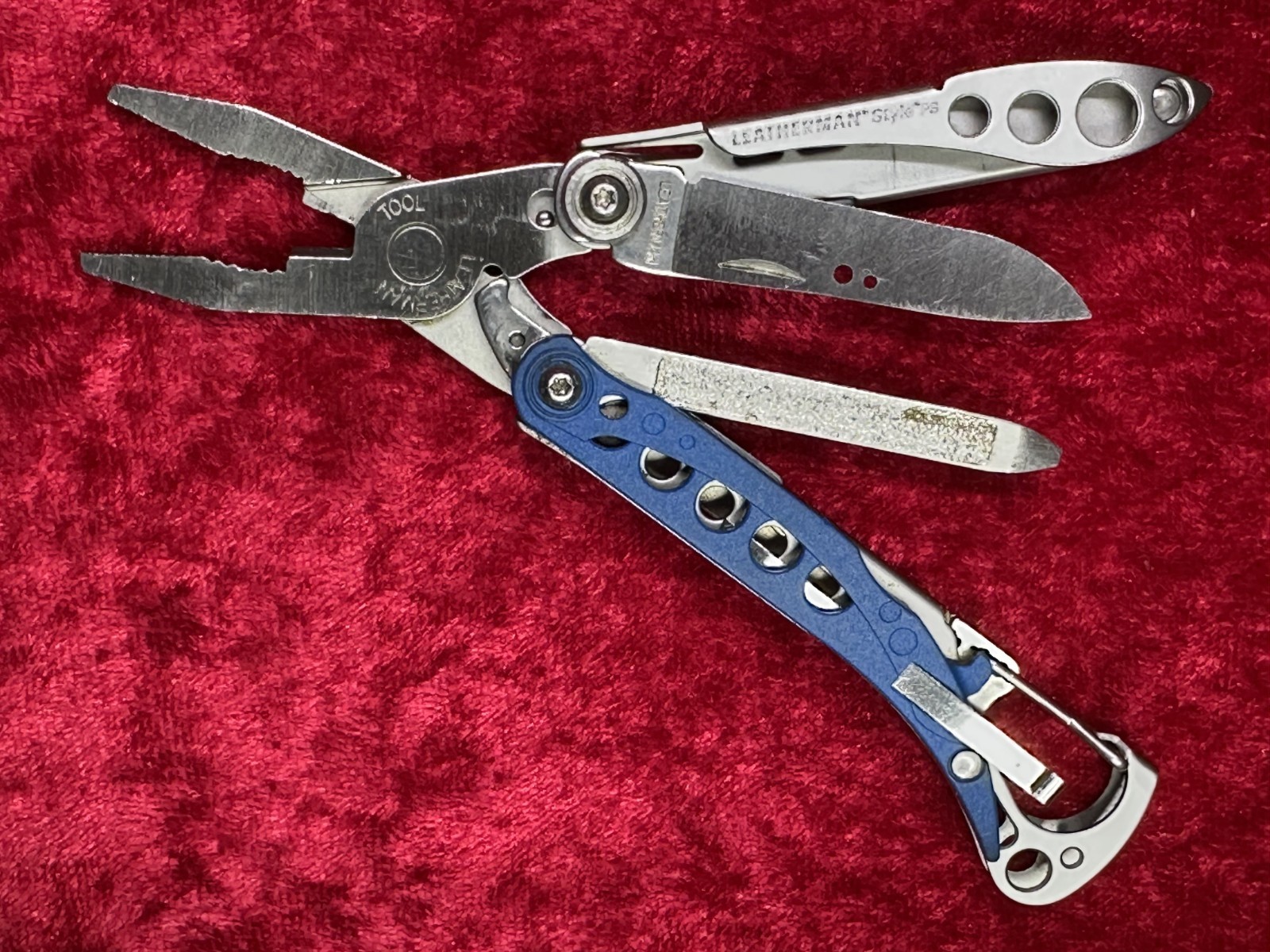 Leatherman Style PS Blue 7 Tool Multi-Tool Pliers 2011 Customized w/Knife (531)