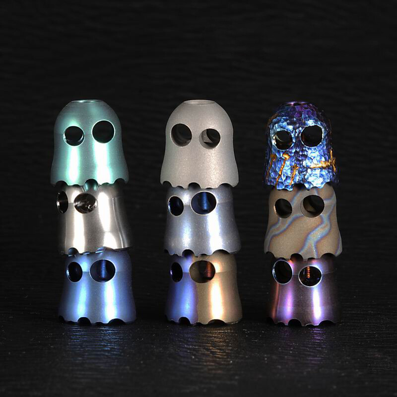 Titanium Alloy Ghost Bead EDC TC4 Pendant Key Chain Necklace DIY Lanyard Beads