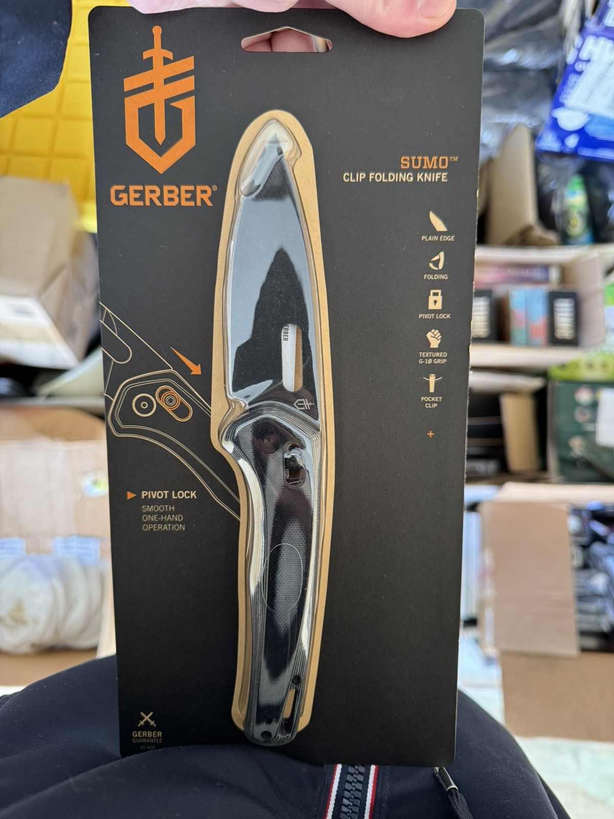 Gerber Sumo Pivot Lock Black Gray G10 Handle Folding Knife New 31-003927