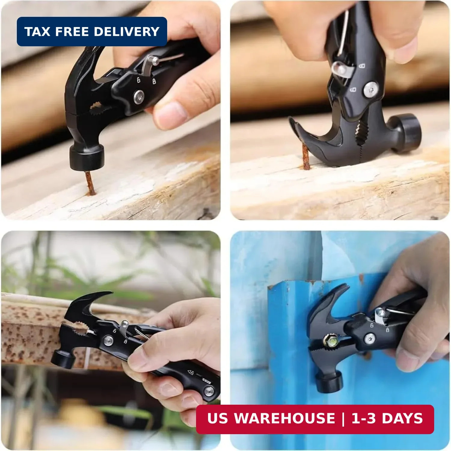 Birthday Gifts for Men,12-in-1 Hammer Multitool,Christmas Stocking Stuffers for