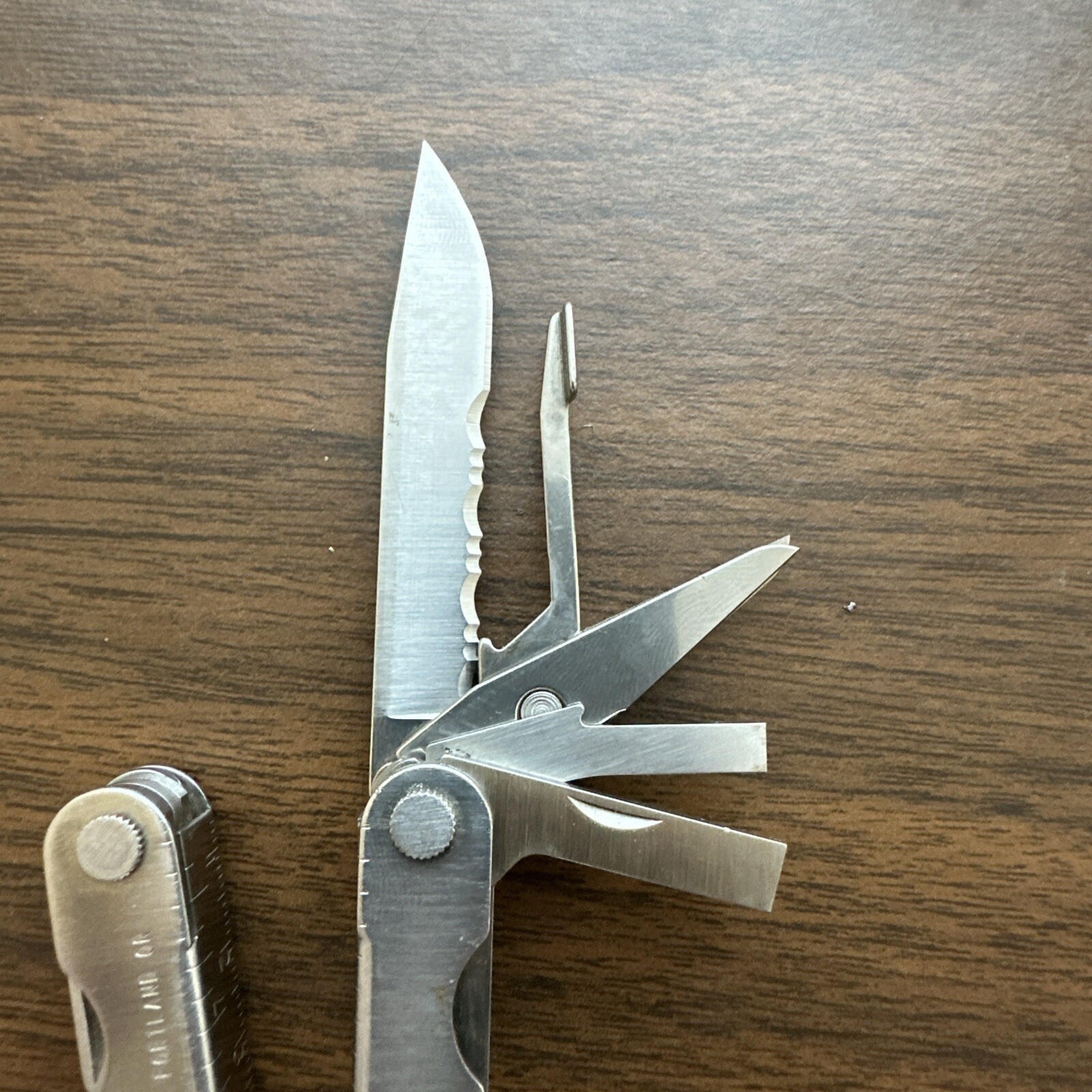 2002 “Siemens” Leatherman PST II Leather Sheath, Scissors, fish hook file, combo