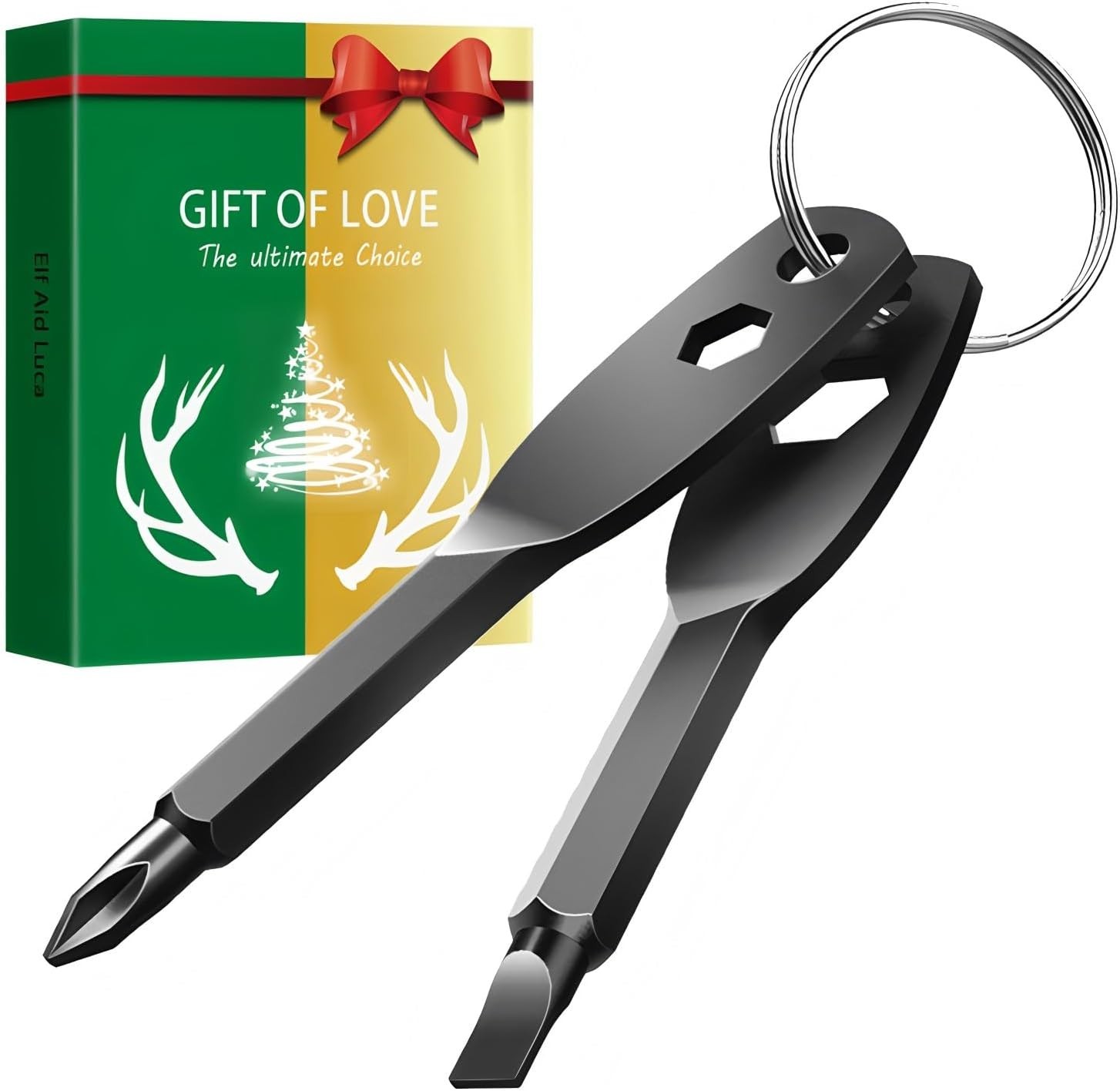 Stocking Stuffers for Men, 4-in-1 Pocket Screwdriver Keychain Tools, Mens Chr…
