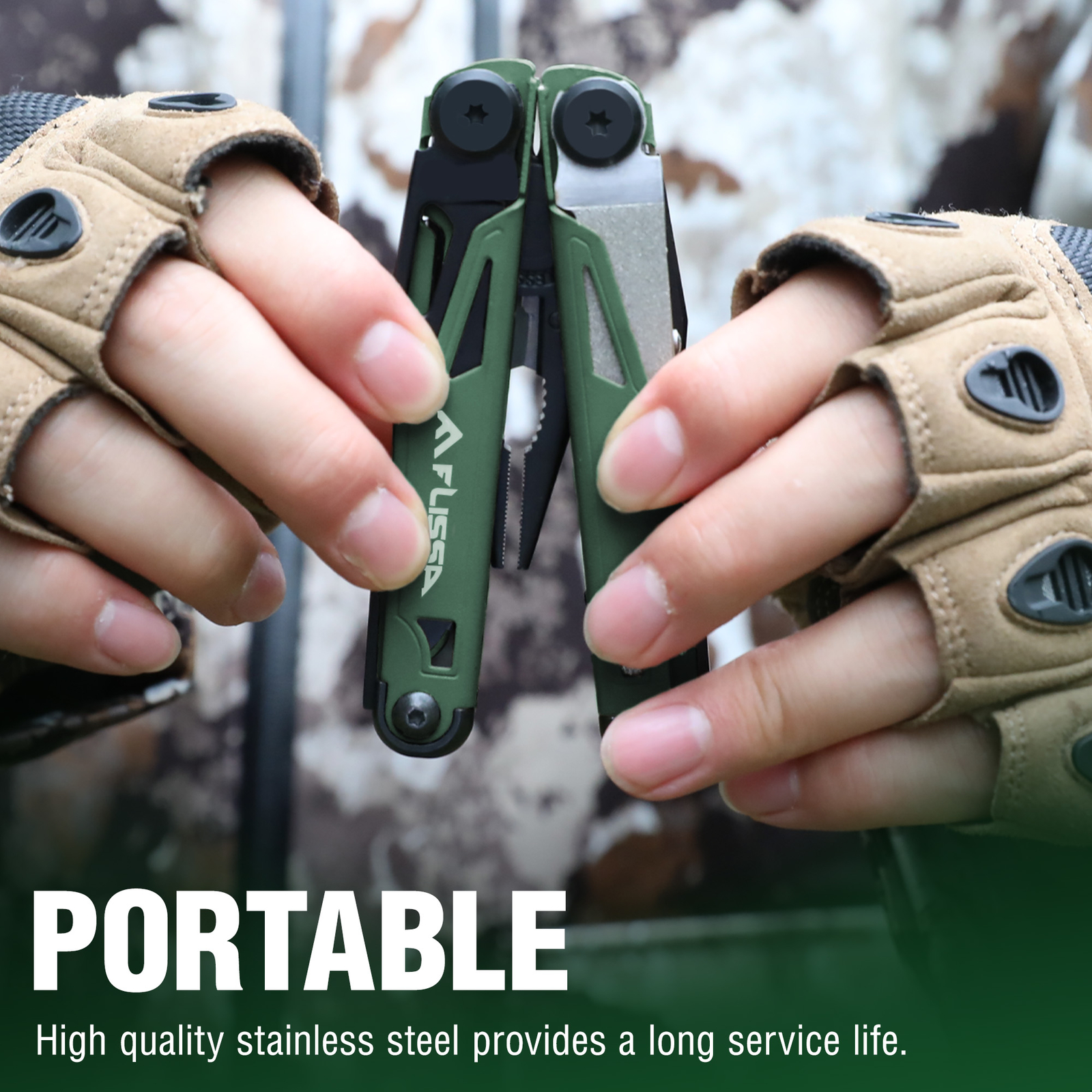 FLISSA Multitool, 15-in-1 with Sheath, Stainless Steel EDC Multitool Pliers