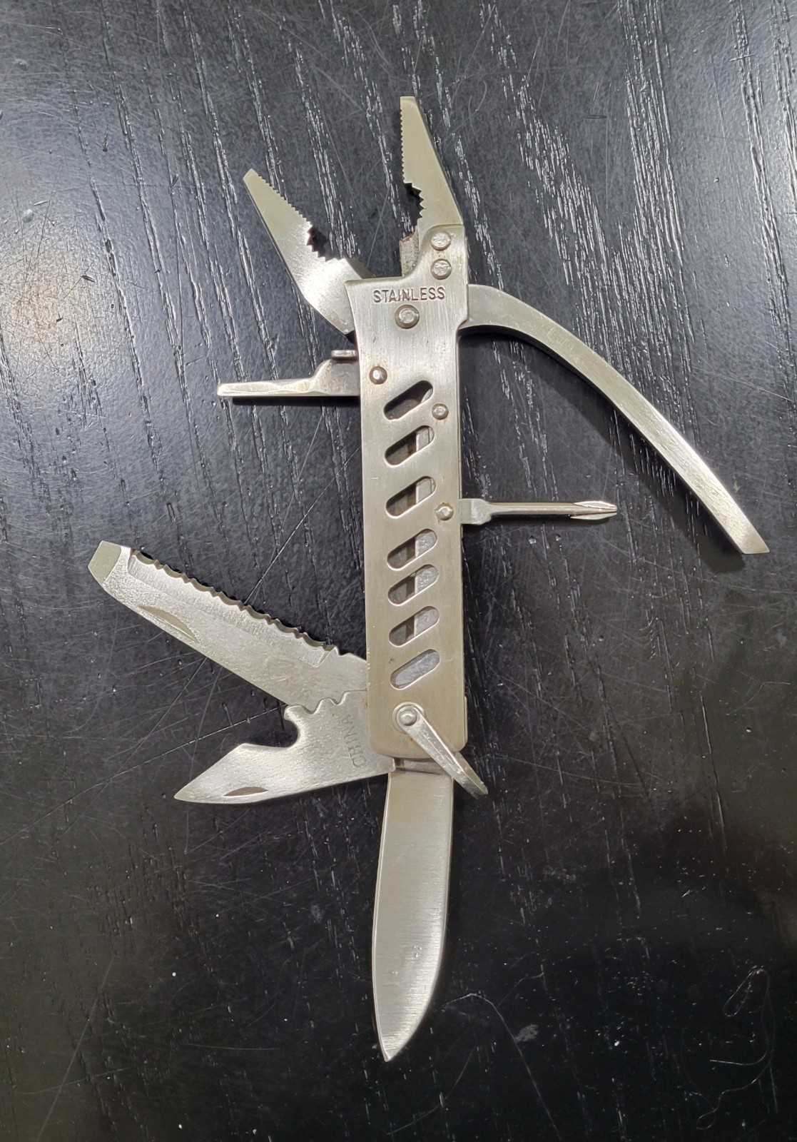 Multi-Tool, 6-Function Survival Tool Stainless Steel