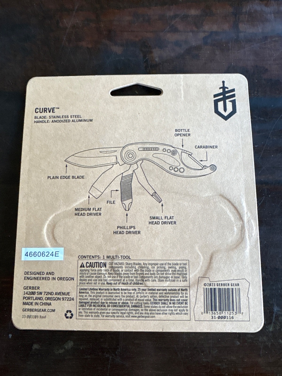 Gerber Curve Multi-Tool New Blue Clip N Go 6 In 1 Tool