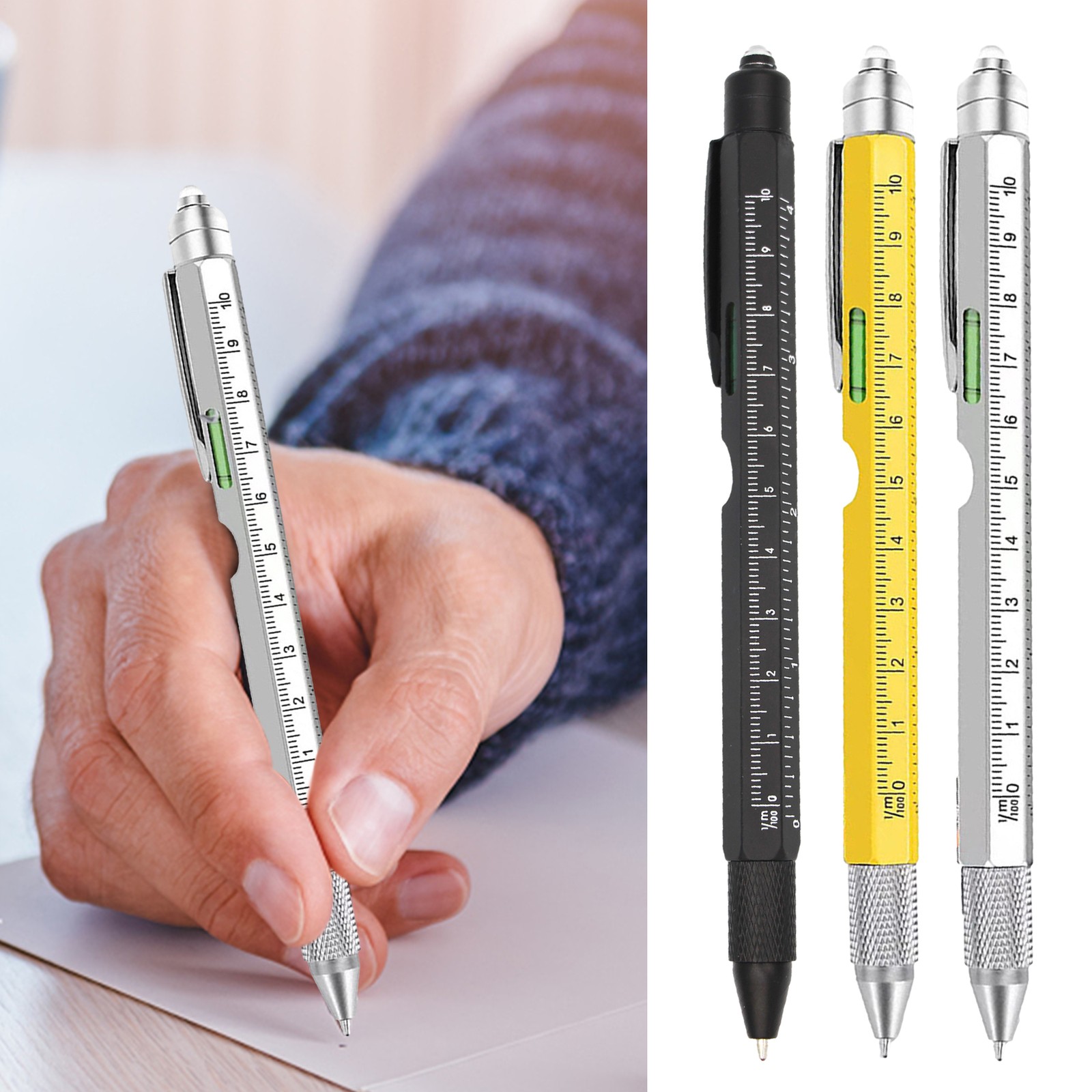 9 In 1 Multi Tool Pen, LED Light Emitg Pen Bottle Opener Touch Pen Gifts Unique