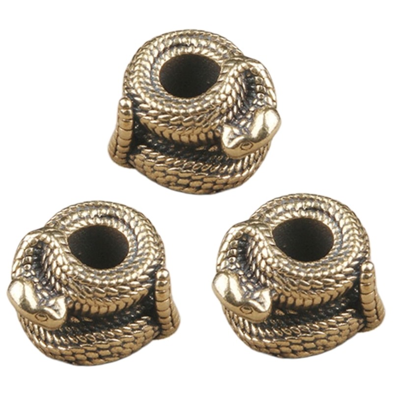 3Pcs Lanyard Beads Light Weight Snake Parachute Cord Beads Unique Charm Beads