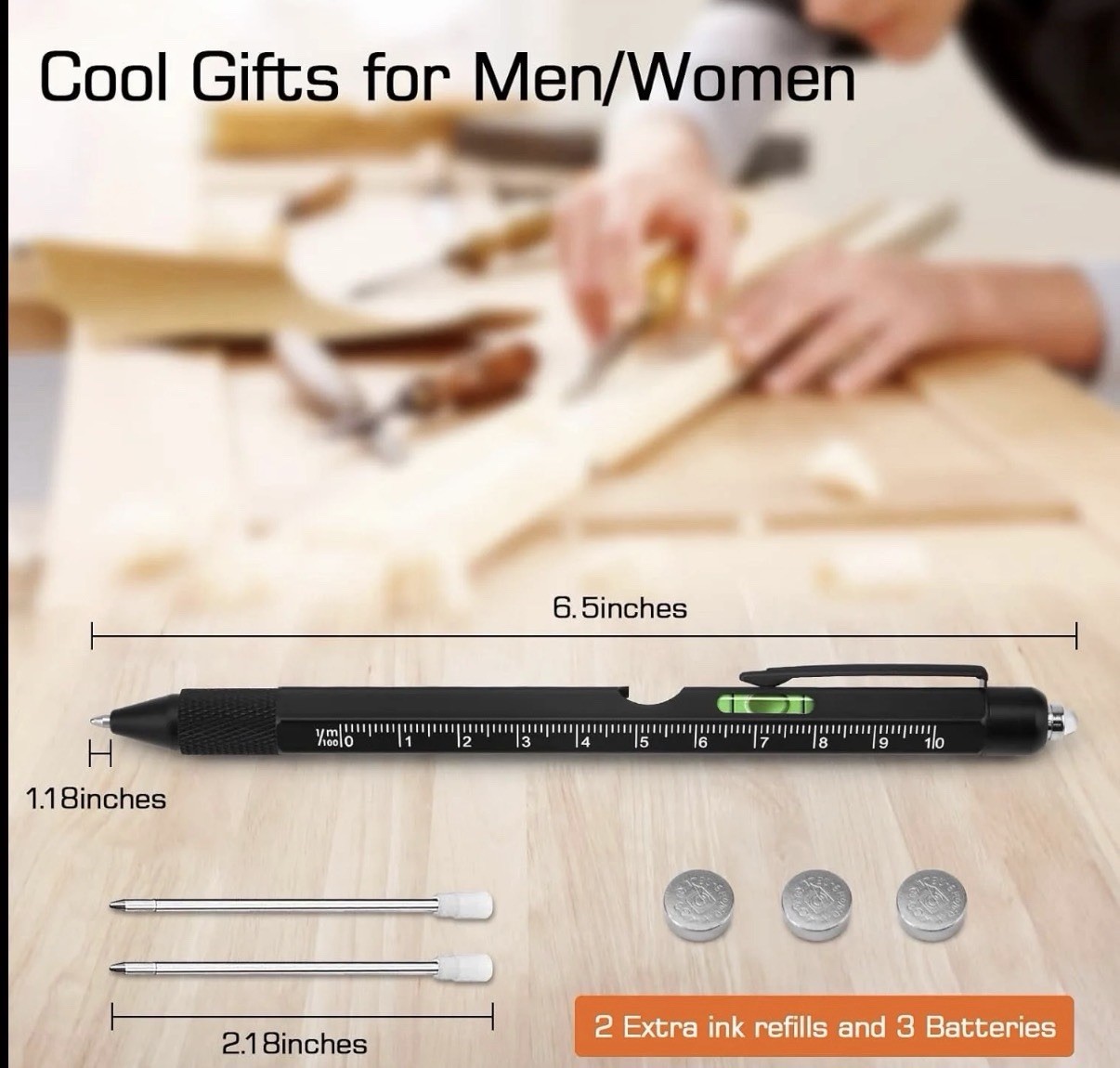 Compact 9-in-1 Multitool Pen with LED Light – Exceptional Gift for Any Occasion