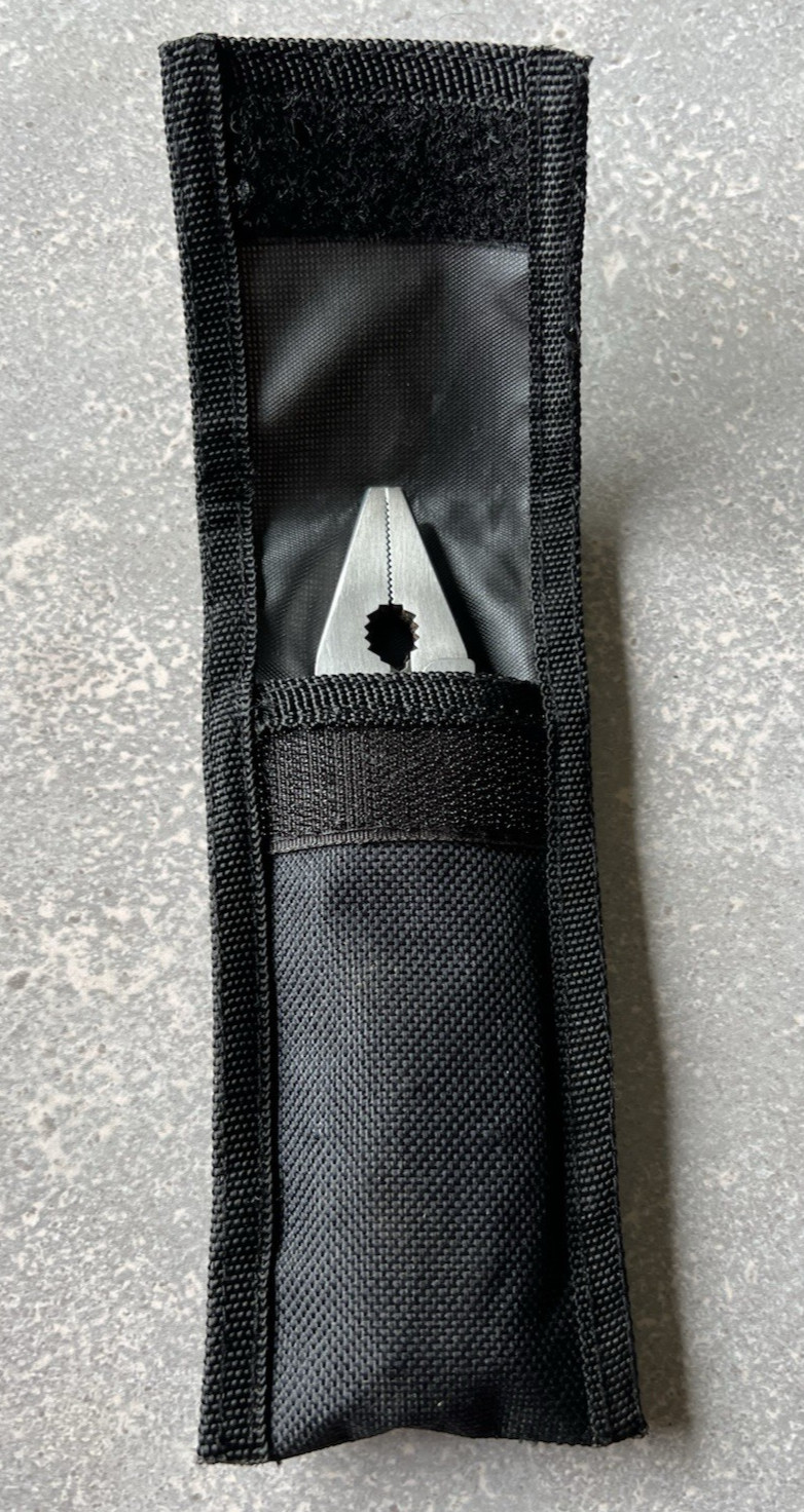 Vintage Unique Multitool W/case (Spring, Assist Pliers , Blade, Opener, Saw, &
