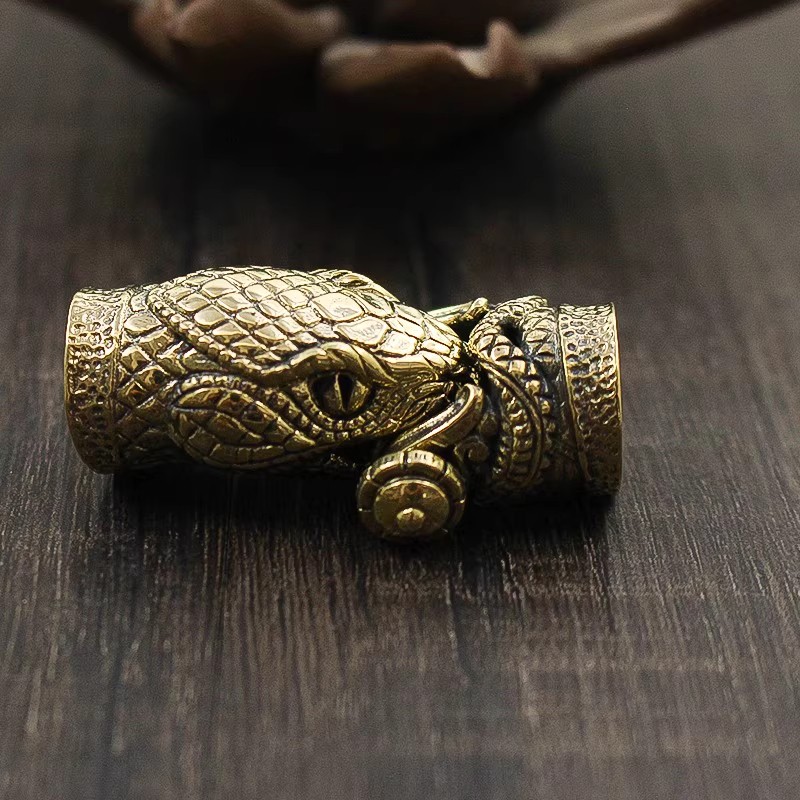 Dragon head bracelet buckle joint snake DIY accessories woven pure brass silver