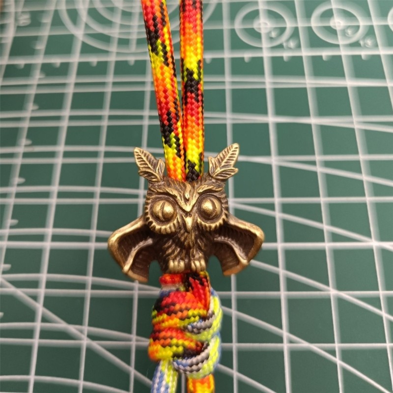 Light Weight Owl Shape Lanyard Beads Fashion Brass Parachute Cord Beads Enduring