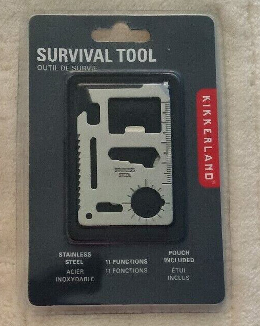 New Kikkerland Pocket Survival Tool 11 Functions Storage Pouch Included