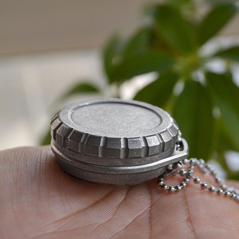 EDC Titanium Alloy Waterproof Case Portable Storage Sealed Medicine Box Pendant