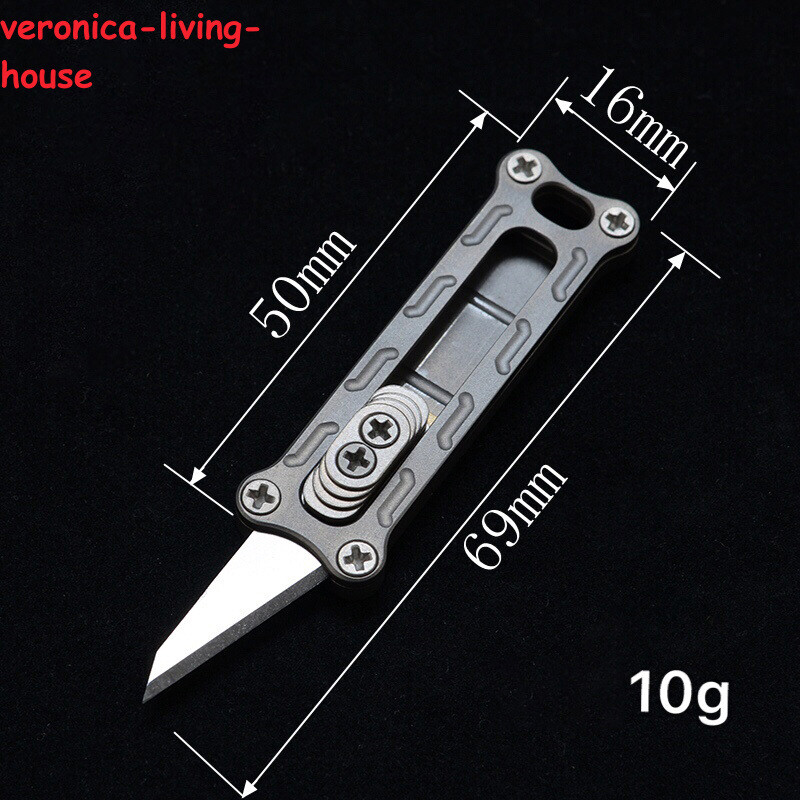 Mini Solid Brass Utility Cutter Knife Key Chain Outdoor Survival EDC Tool