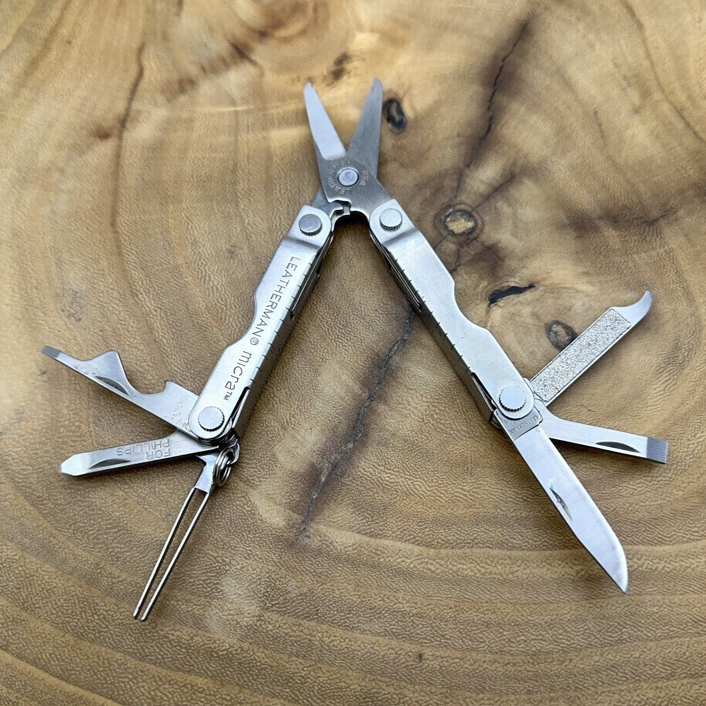 1 Leatherman Micra Stainless Mini Multitool Knife, Stainless Dated 08/99 *READ*