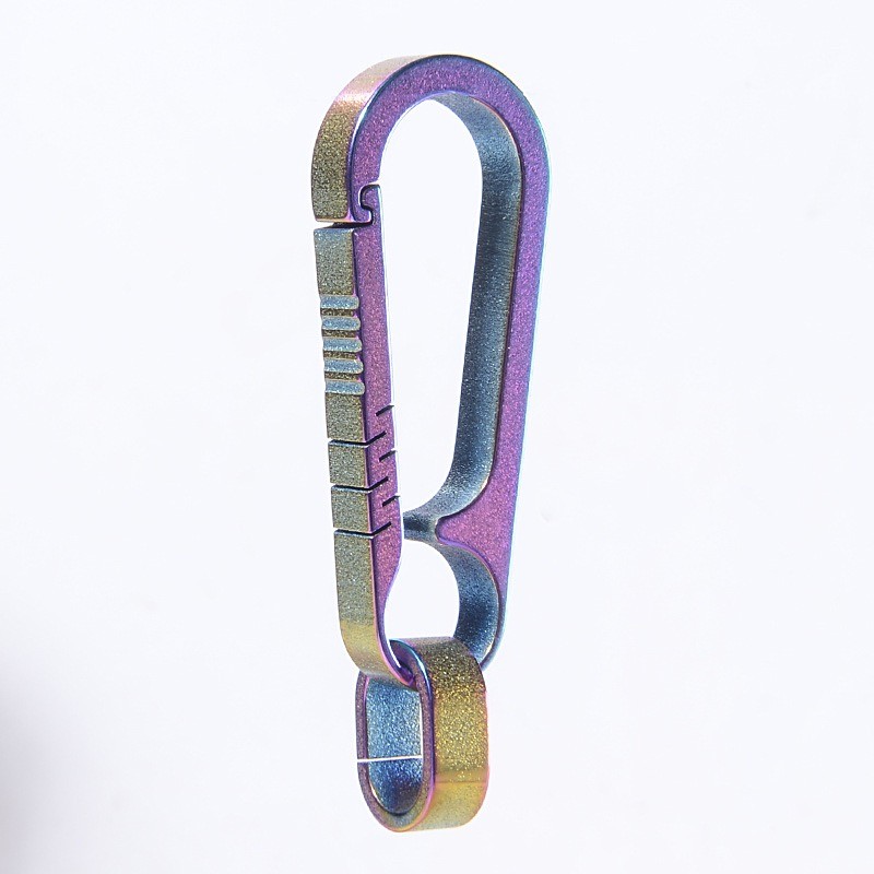 3PC EDC Titanium Alloy Keychain Carabiner Backpack Hanging Buckle Outdoor Tool