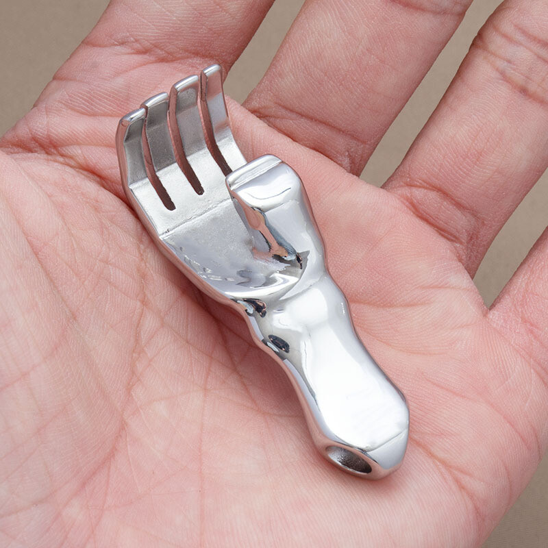 Small Stainless Steel Hand Shape Bottle Opener Pendant 58*17mm EDC Multi Tool